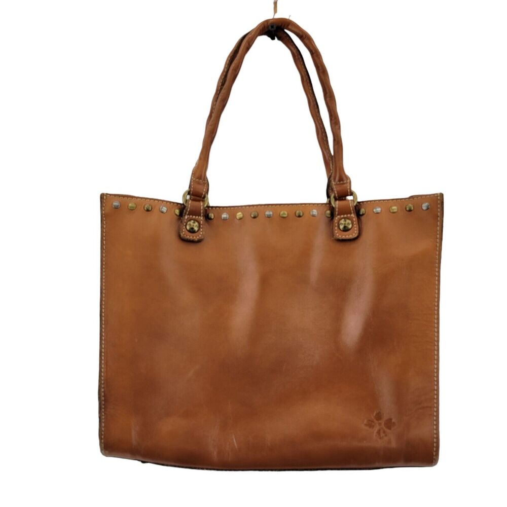 Patricia Nash Zancana Tote Bag Brown Leather‎ Boho Bohemian Studded Hippie